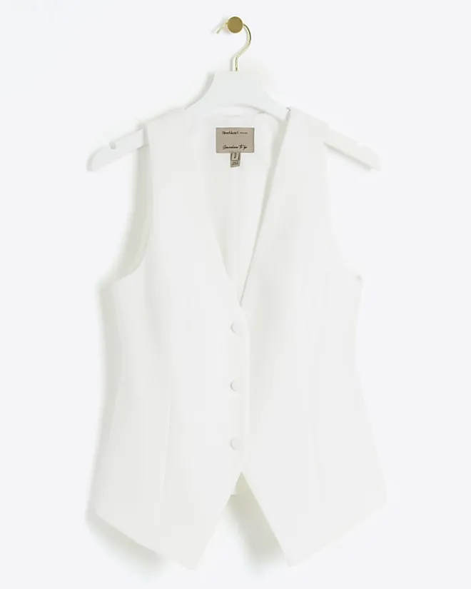 River Island longline waistcoat White New
