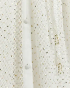 River Island mesh sequin beach maxi shirt dress White Fashion