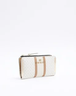 River Island monogram stripe purse White Discount