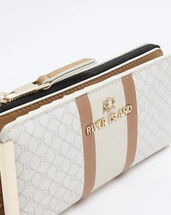 River Island monogram stripe purse White Discount