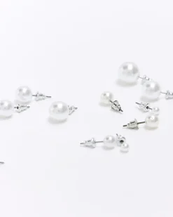 River Island pearl stud earrings multipack White Sale