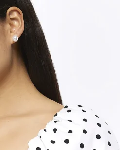 River Island pearl stud earrings multipack White Sale