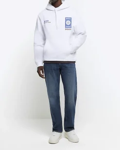 River Island regular fit graphic Japanese hoodie White Fashion