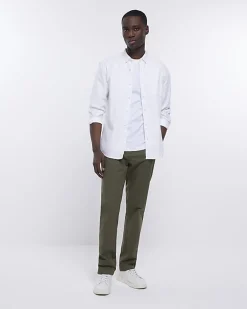 River Island regular fit twill lyocell shirt White Clearance