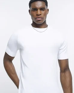 River Island RI Studio Muscle fit t-shirt White Best