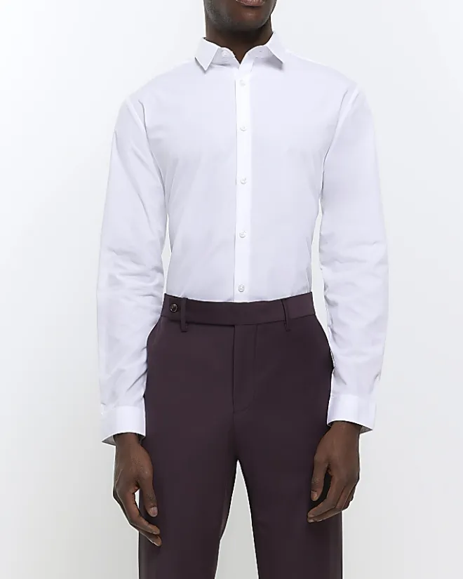 River Island slim fit multipack of 3 smart shirts White Outlet