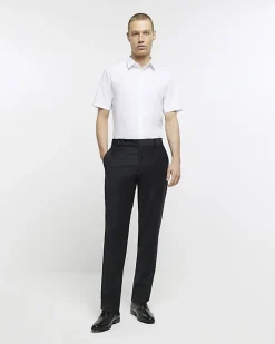 River Island slim fit short sleeve shirt White Hot