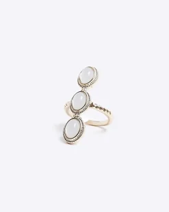 River Island Stone Ring White Hot