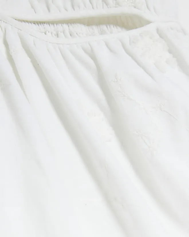 River Island textured cut out playsuit White Online