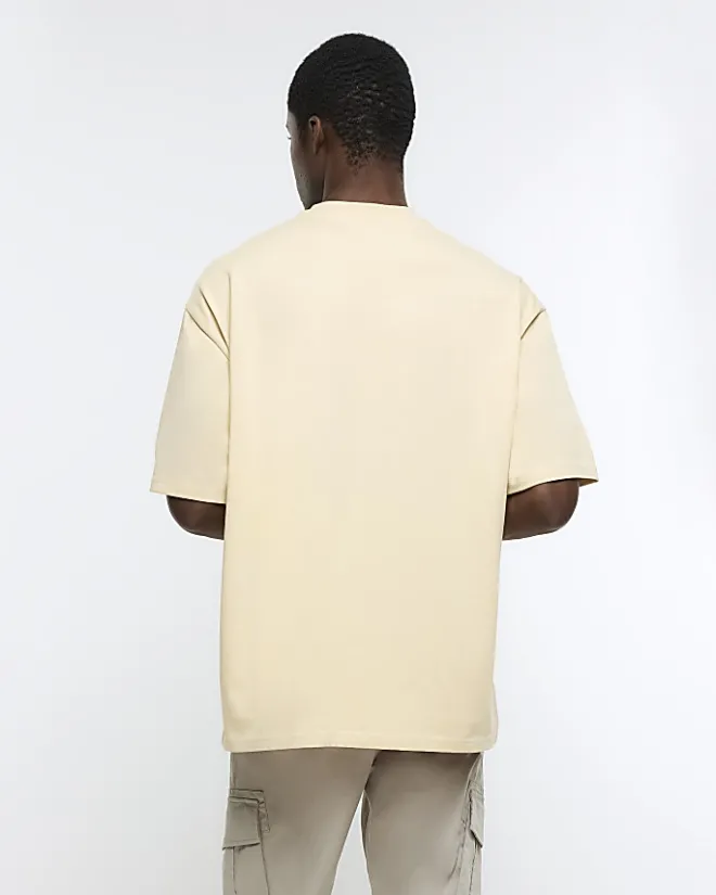 River Island RI Studio oversized fit t-shirt Yellow Sale