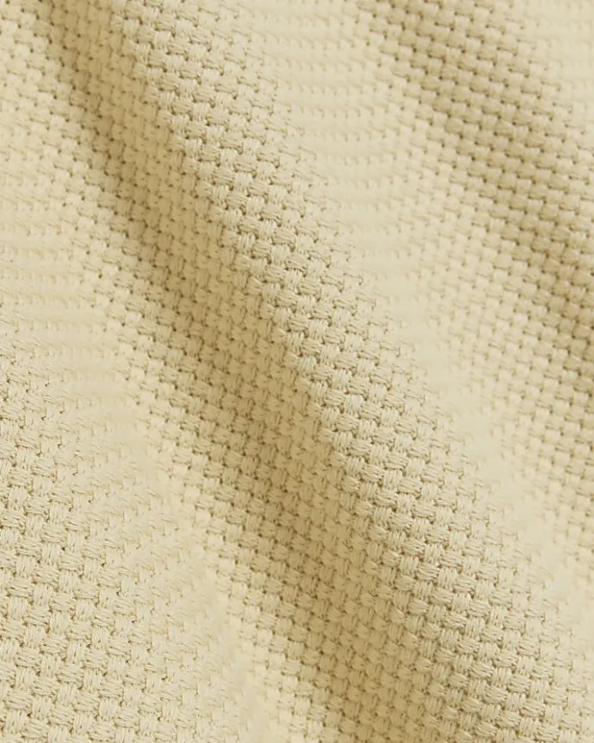 River Island slim fit textured knit polo Yellow Outlet