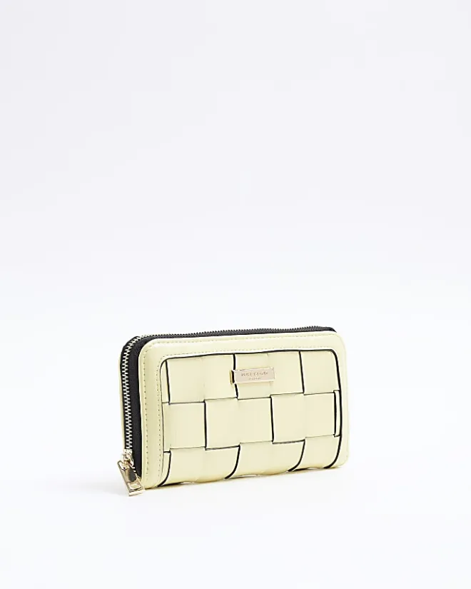 River Island woven purse Yellow Sale